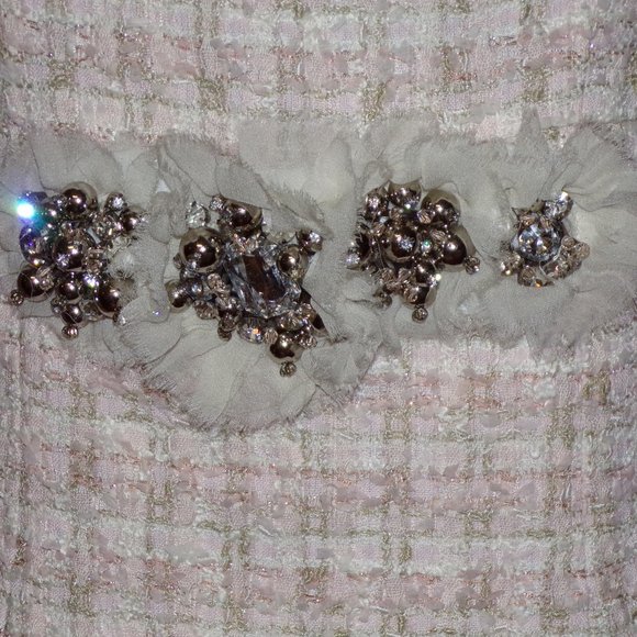 NWOT Boston Proper Embellished Tweed Dress - Picture 5 of 6